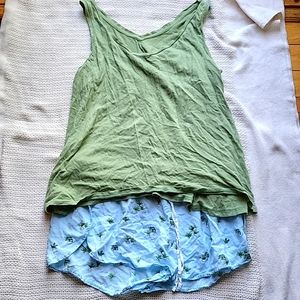 Summer plant print pajamas